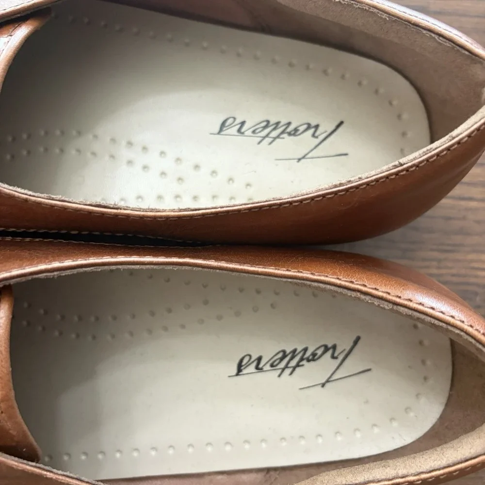 Trotters Women's Brown Woven Leather Oxford Shoes Size 10M Lace Up Preppy
